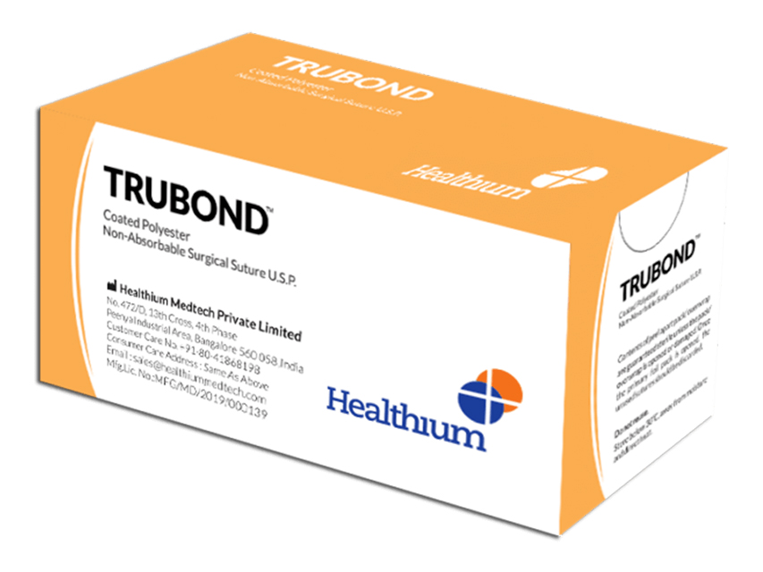 SUTURA NON ASS. TRUBOND calibro 1, curva 1/,2 ago 50 mm - 100 cm - verde