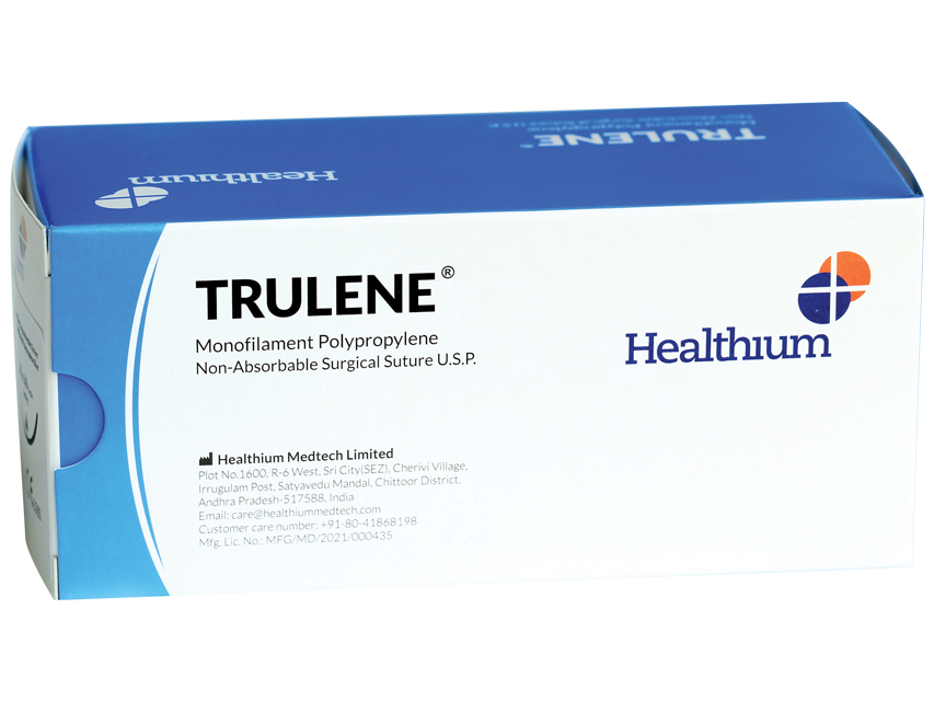 SUTURA NON ASS. TRULENE calibro 1, curva 1/2, ago 30 mm - 70 cm - blu