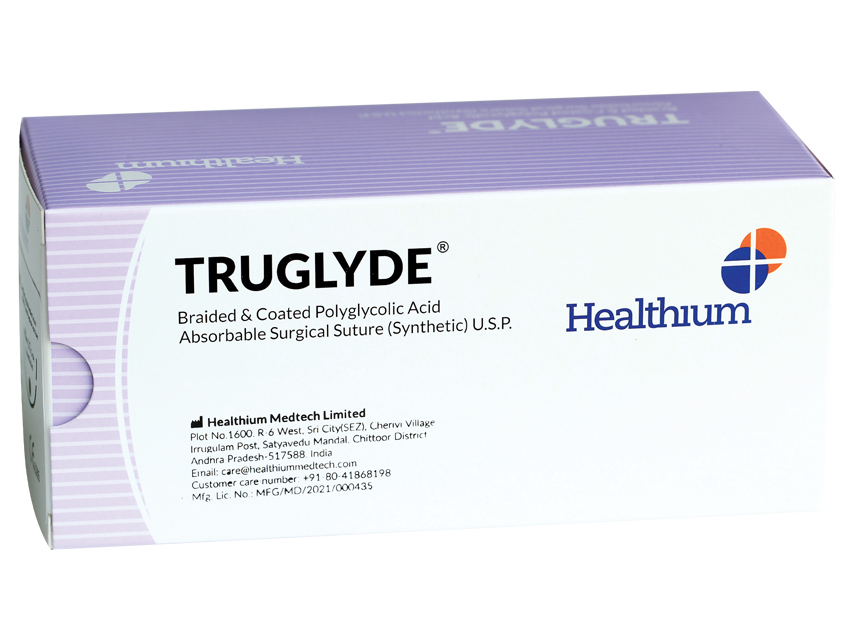 SUTURA ASS. TRUGLYDE calibro 4/0, curva 3/8, ago 19 mm - 70 cm - viola