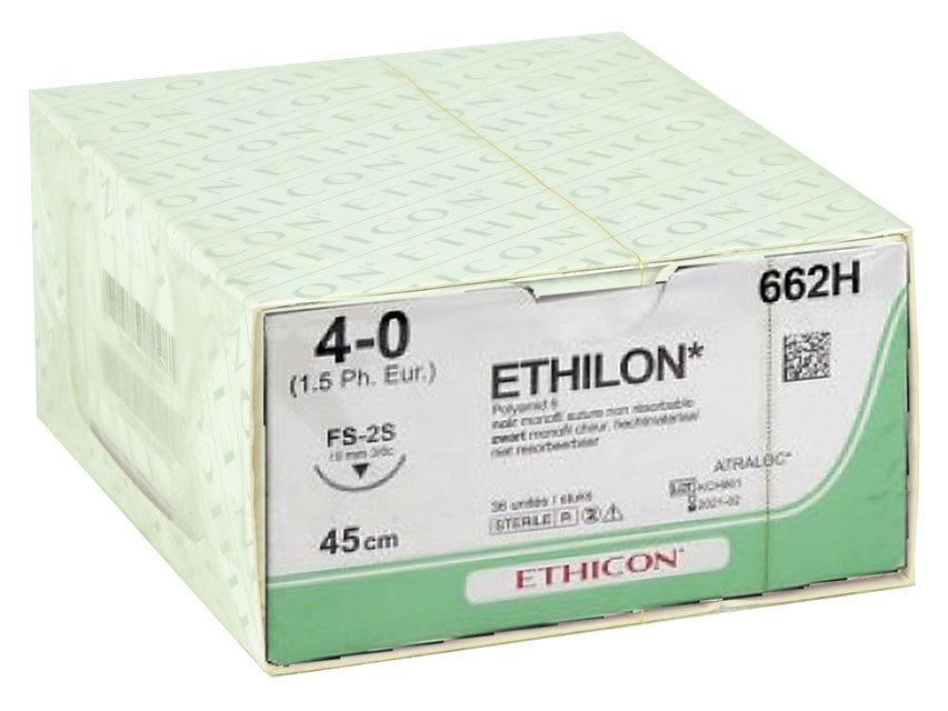 SUTURA MONOFILAMENTO ETHICON ETHILON - 4/0 ago 19 mm