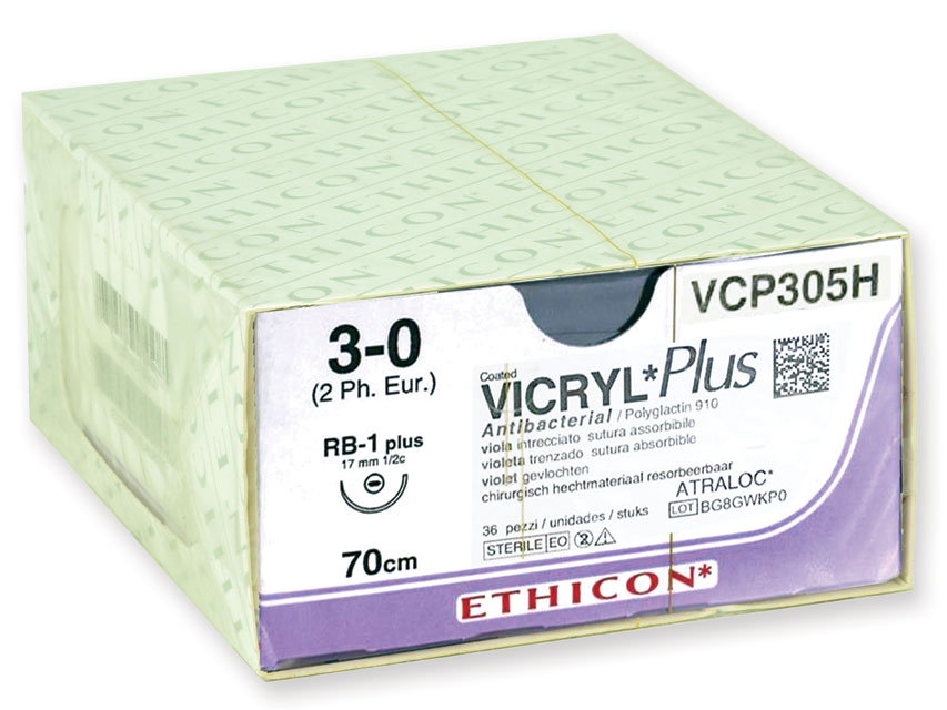 SUTURA ASSORBIBILE ETHICON VICRYL PLUS - 3/0 ago 17 mm