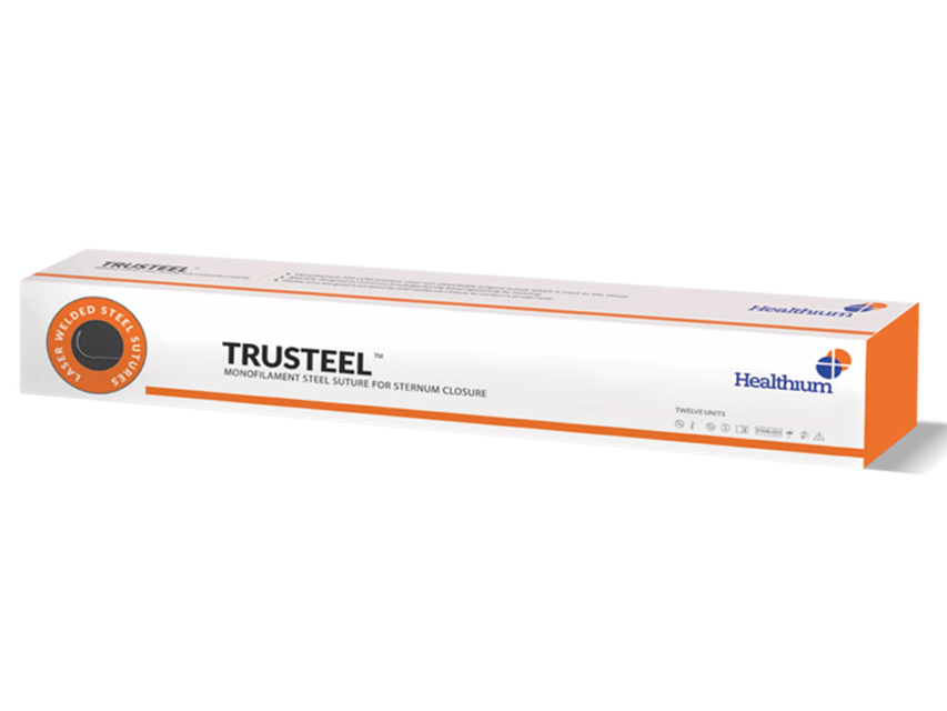 SUTURA NON ASS. TRUSTEEL calibro 5, curva 1/2, ago 48 mm - 45 cm - naturale