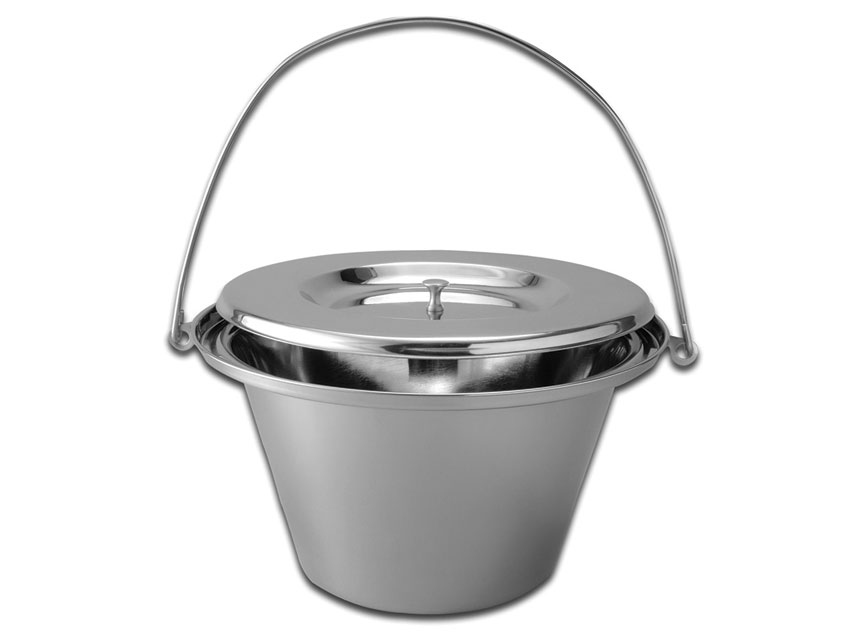 CATINO PER COMODE IN ACCIAIO INOX con coperchio - 5 litri