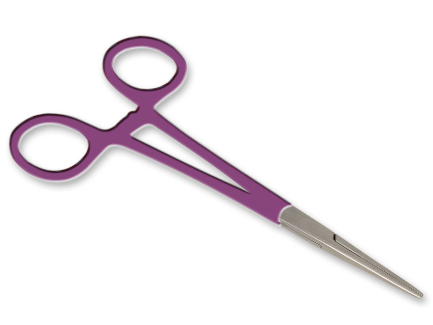 PINZA EMOSTATICA RETTA - anelli viola - 16 cm