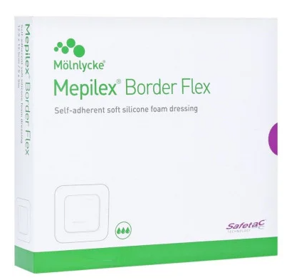 Mepilex Border Flex medicazione assorbente in schiuma di poliuretano 10 x 10 cm
