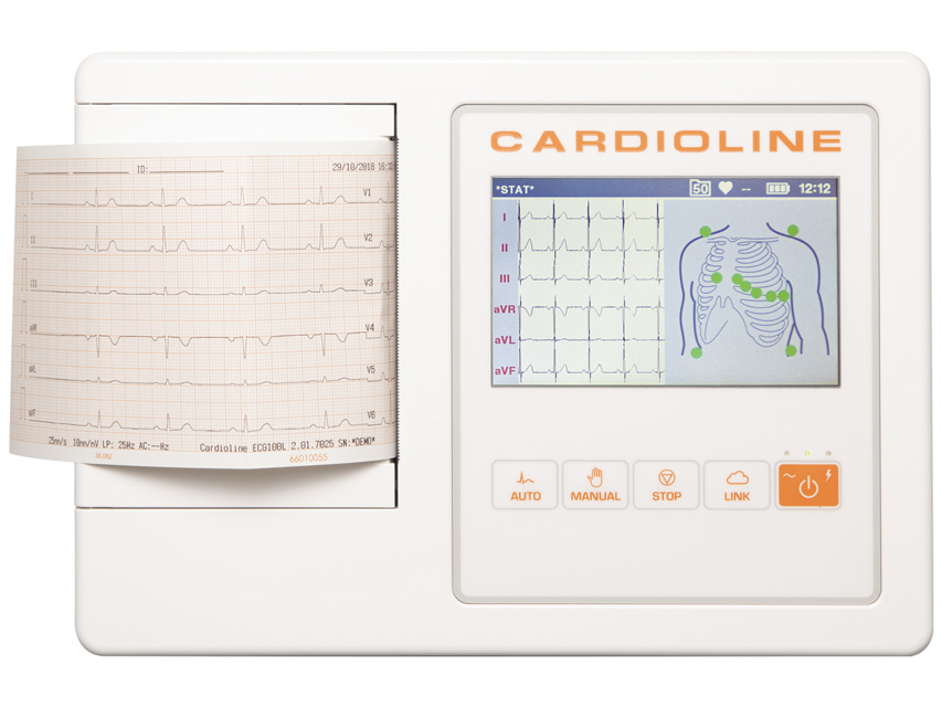 CARDIOLINE ECG100L BASIC - schermo a colori touch da 5"