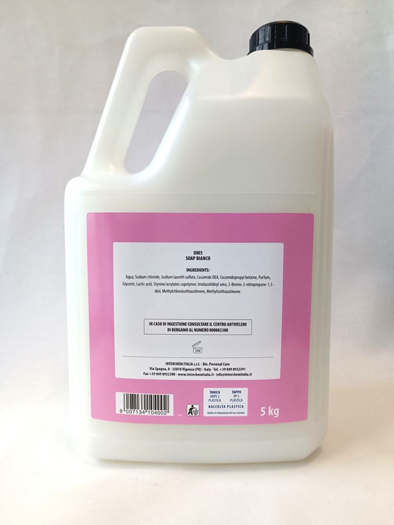 Sapone liquido UNI 5 SOAP BIANCO igienizzante kg.5
