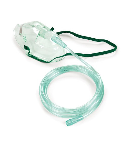Maschera per ossigenoterapia semplice con tubo adulti