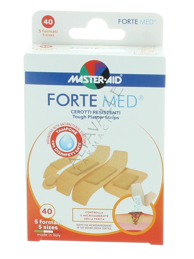 Cerotto Master Aid Forte Med con clorexidina 5 formati (conf.40pz)