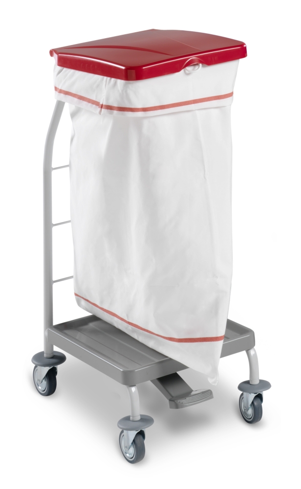 Portabiancheria Dust 4161 in rilsan con pedale e coperchio col.rosso