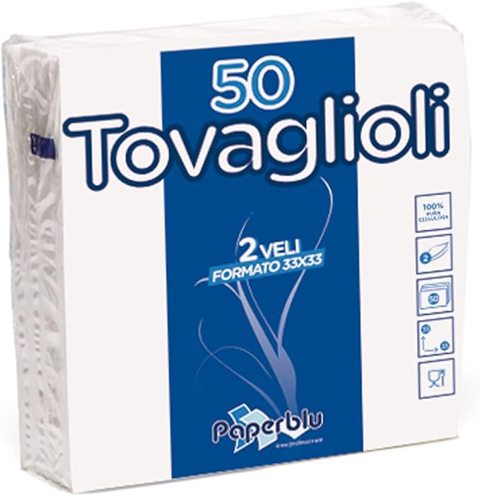 Tovagliolo 33 x 33 cm monovelo colore bianco