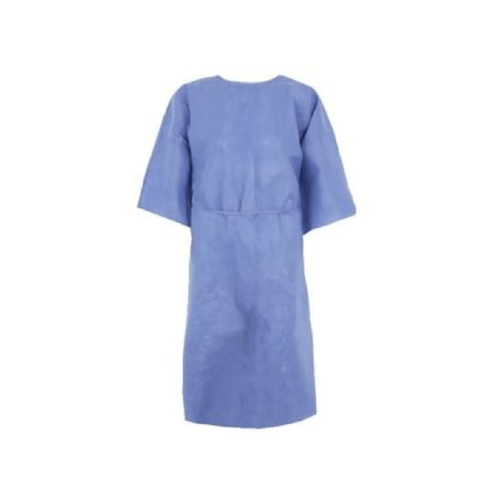 Camice paziente mezza manica in sms blu 115x145cm