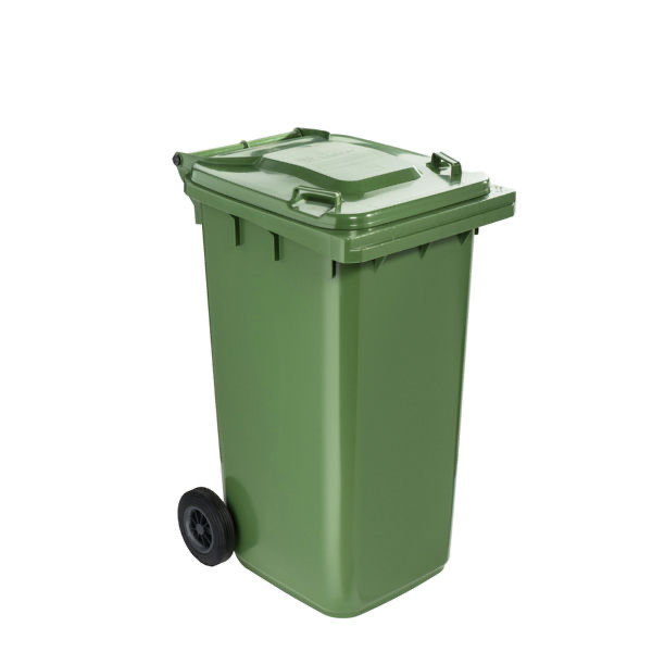 Bidone Contivia 2 240 lt verde con pedale e due ruote