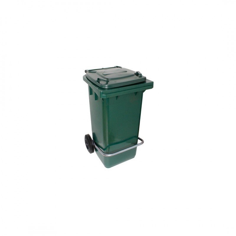 Pattumiera LT 120 verde c/ruote, pedale e reggisacco