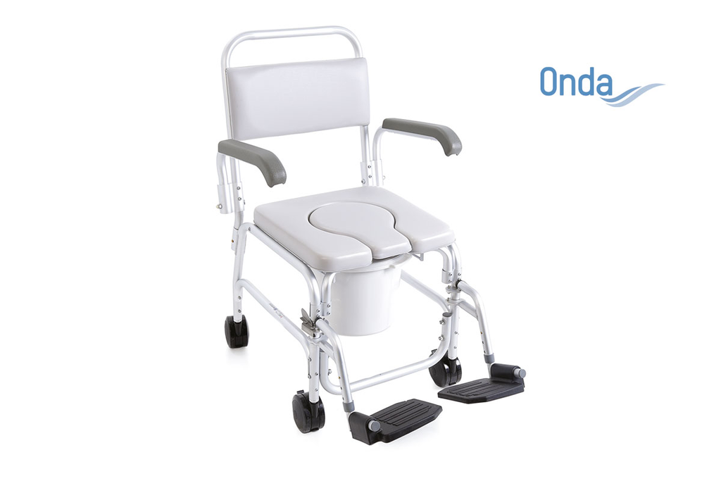 Sedia per doccia/bagno in alluminio su ruote