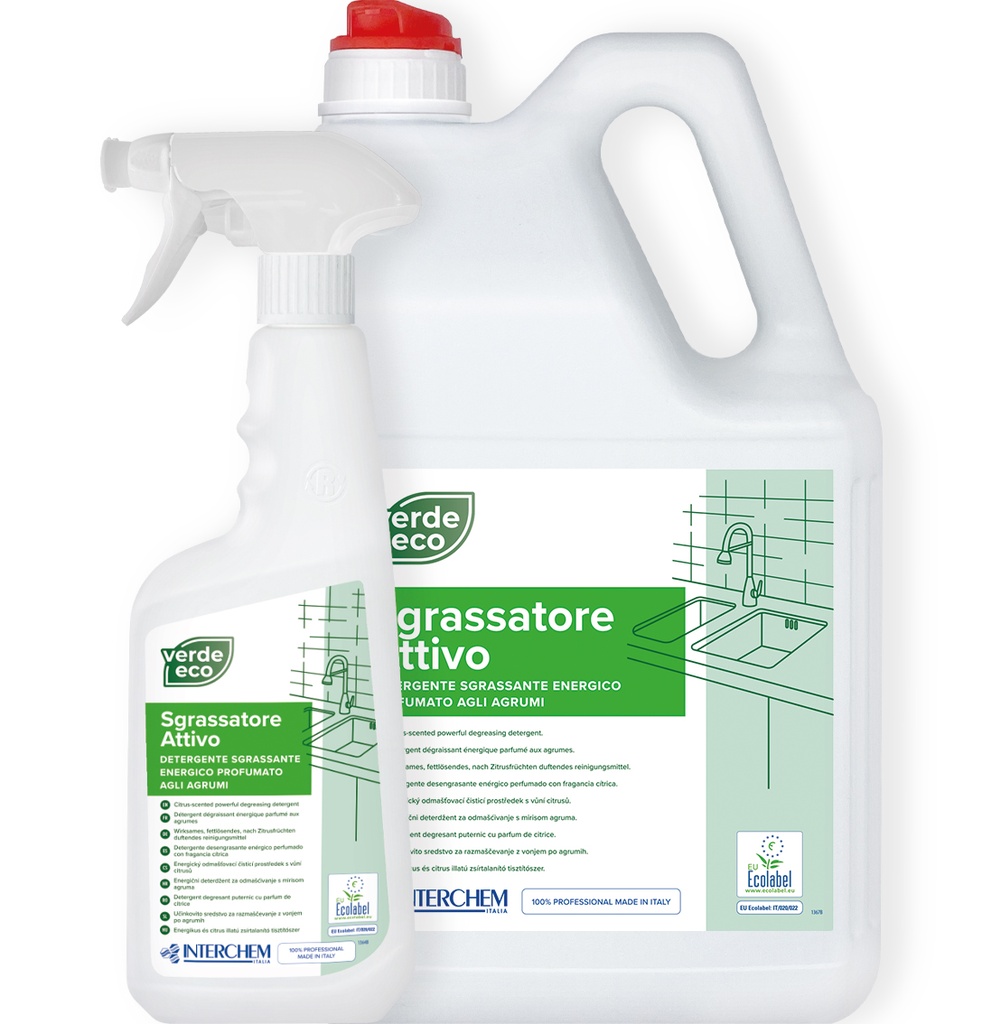 VERDE ECO Sgrassatore attivo 750ml (conf.12x750ml+2neb.) Ecolabel