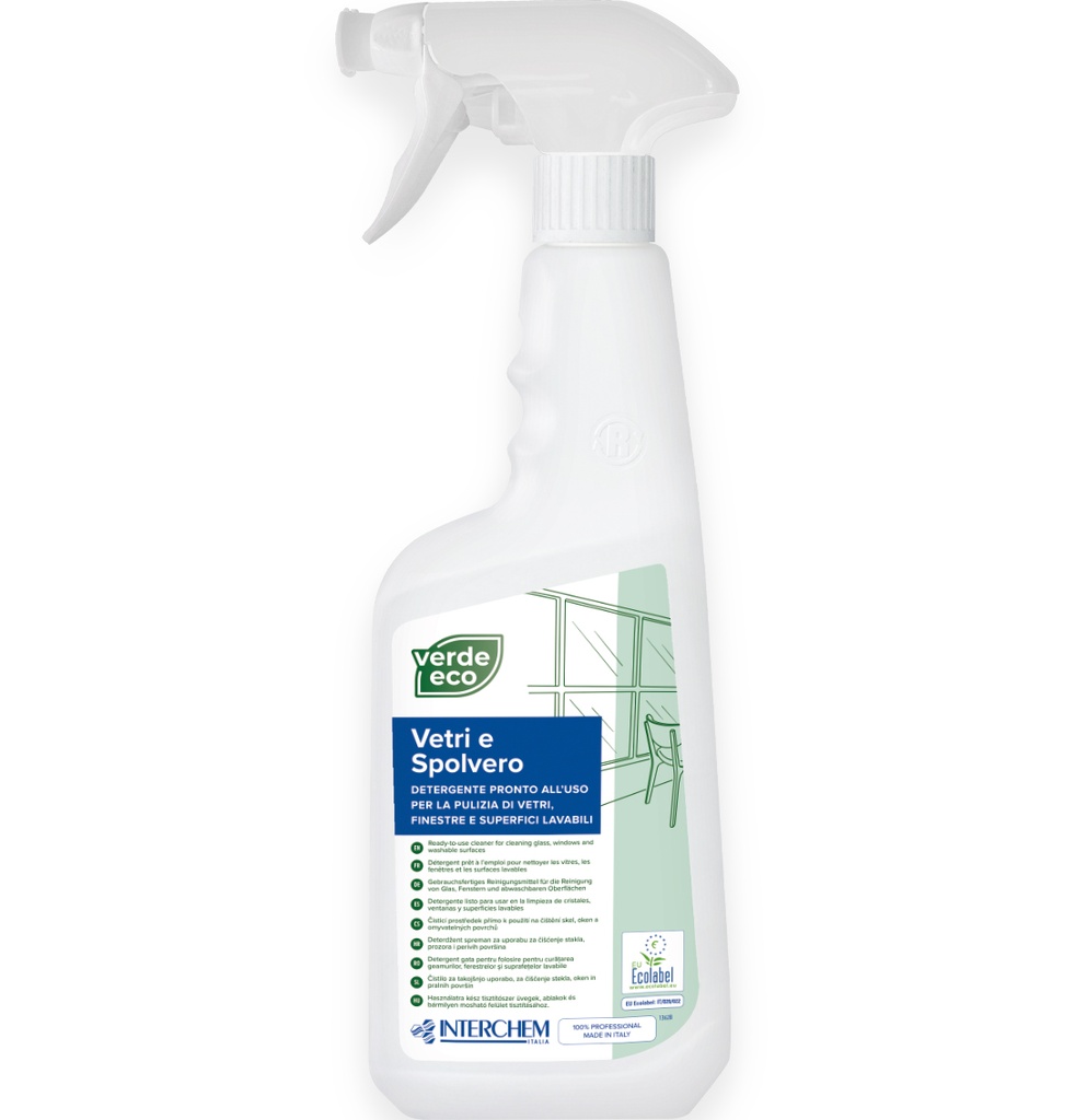 VERDE ECO Vetri e spolvero 750ml (conf.12x750ml+2neb.) Ecolabel