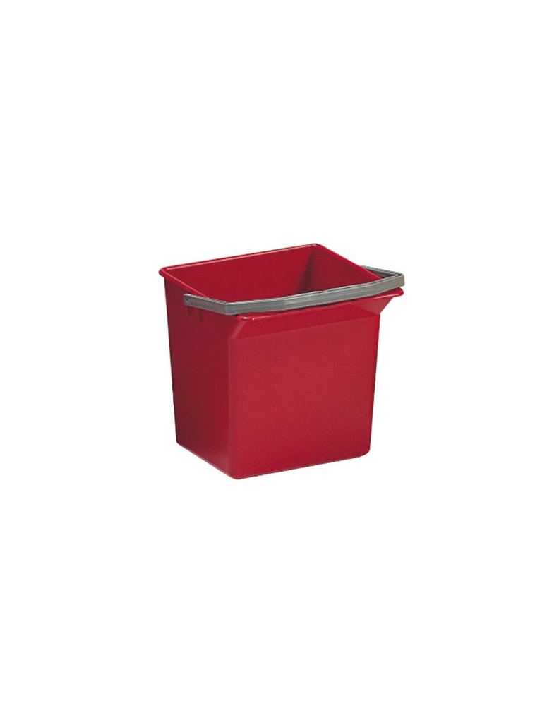 Secchio rettangolare rosso lt 6 con manico