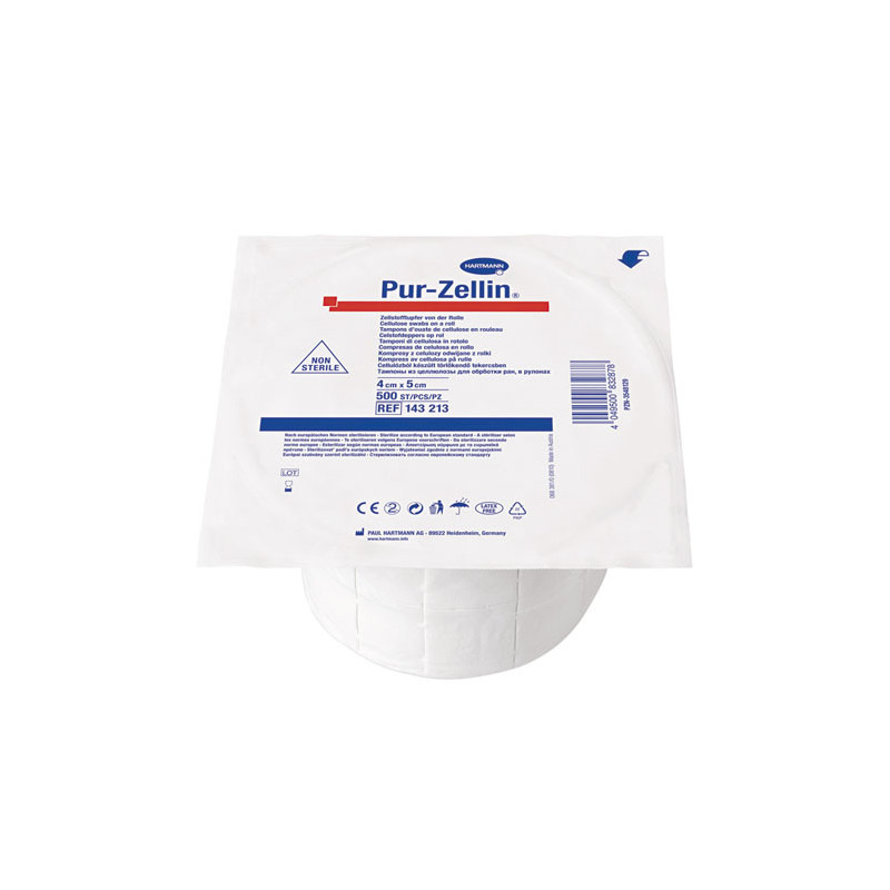 Pur-Zellin rotolo 500 strappi compresse cellulosa 4x5
