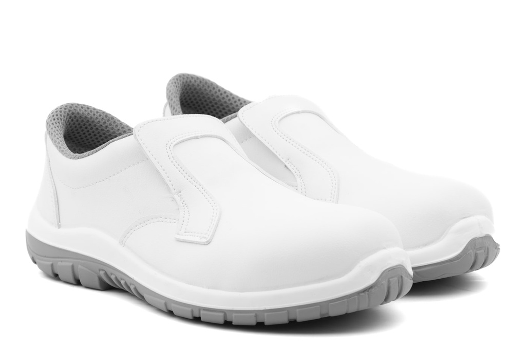 Mocassino safety metal free c/puntale di protezione bianco