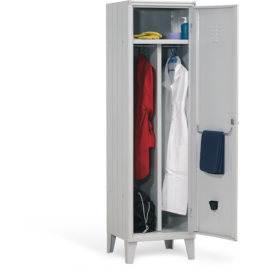 Armadio spogliatoio ad un'anta e un posto con divisione sporco/pulito