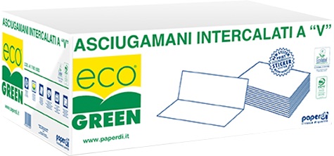 Asciugamano piegato a v carta ecologica