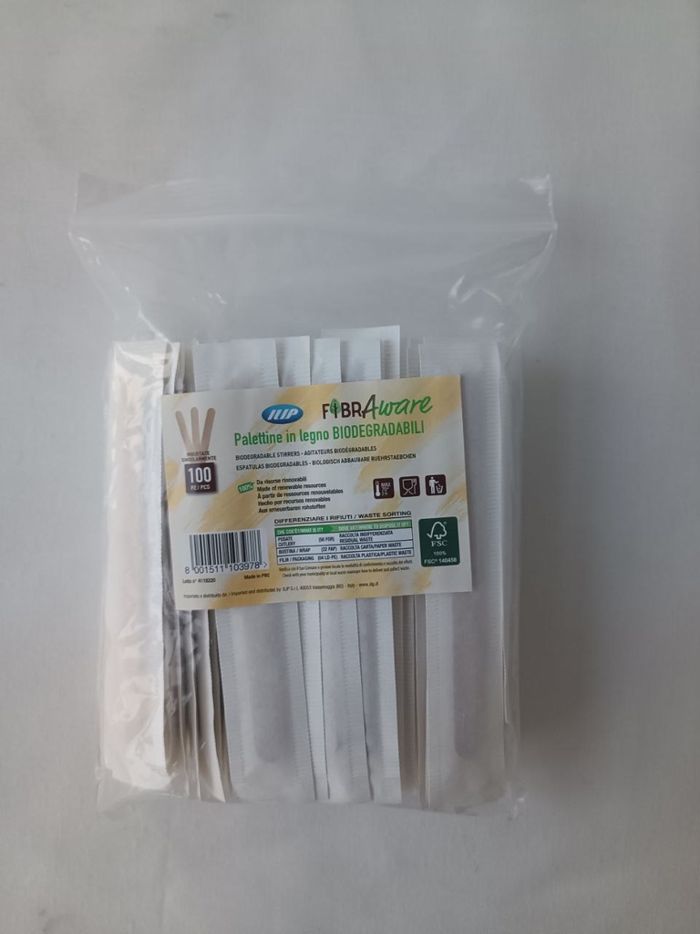 Palettina caffè BIO  legno m.uso 0,70 gr (imbustate singolarmente)