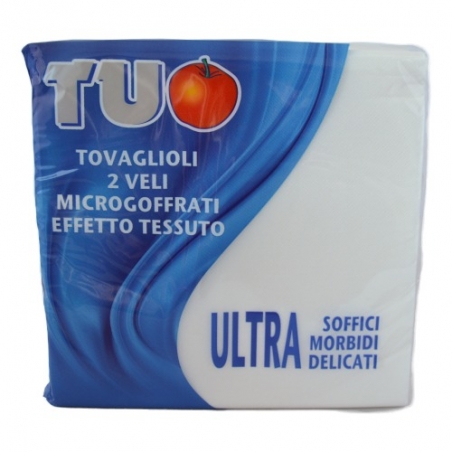 Tovagliolo 38 x 38 cm due veli colore bianco