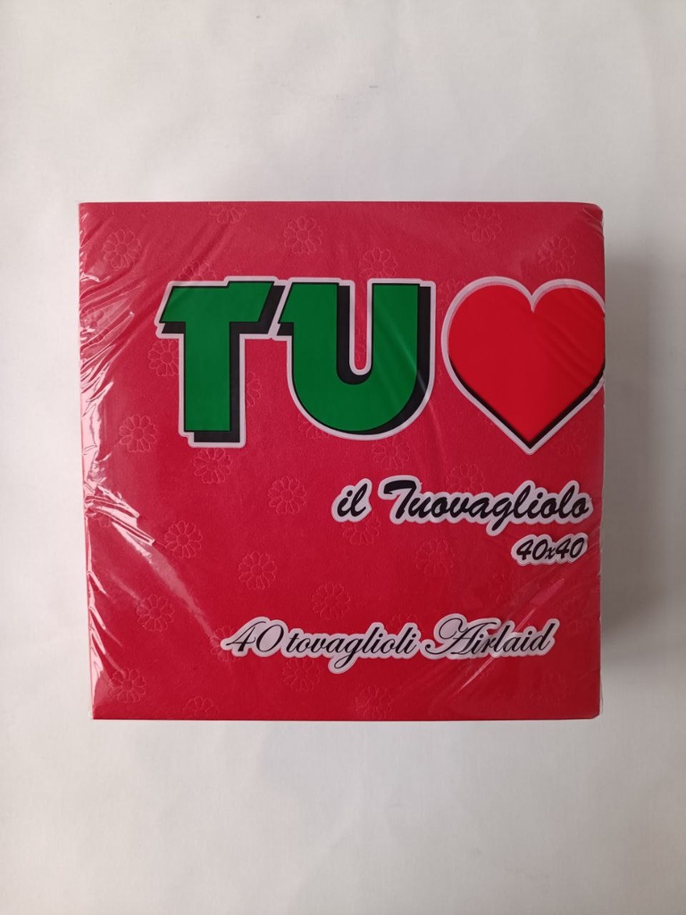 Tovagliolo 40 x 40 cm in carta a secco colore rosso
