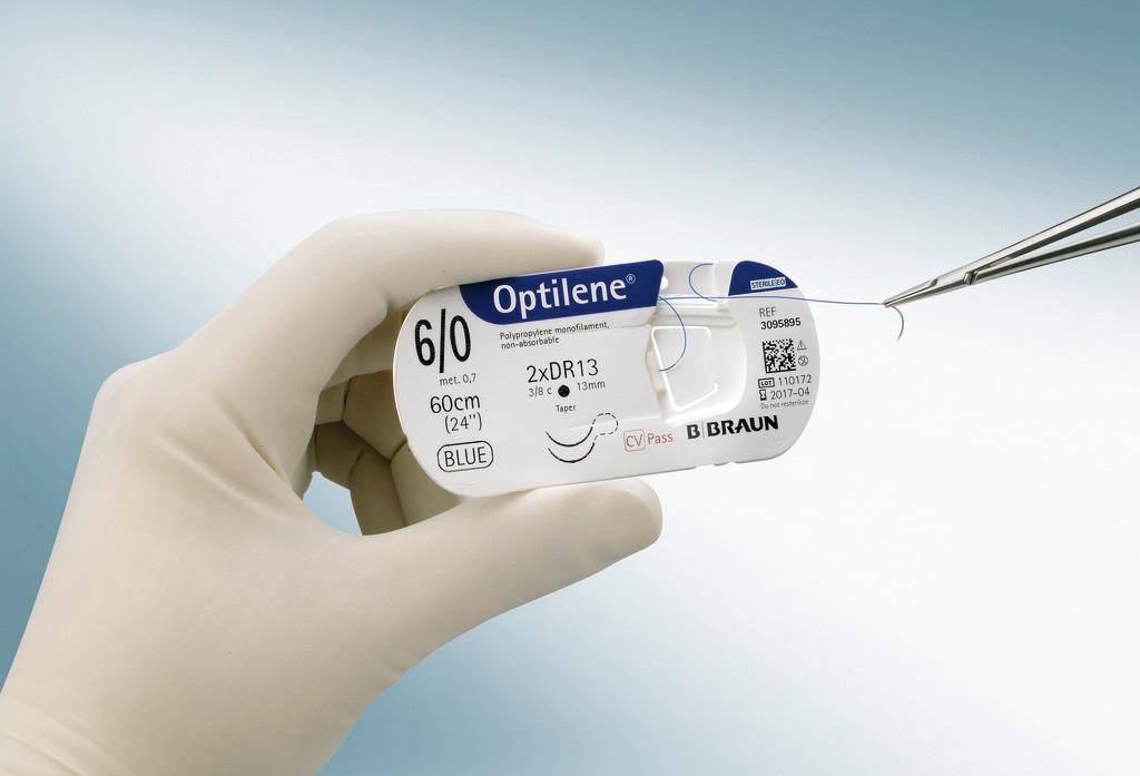 OPTILENE BLU 10/0(0,2) 15CM DRM5 100MIC BLT