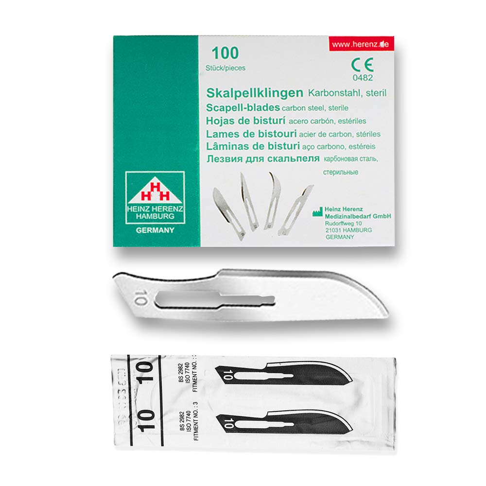 Heinz Herenz lame bisturi monouso sterili Carbon Steel N.10