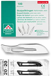 Heinz Herenz lame bisturi monouso sterili Carbon Steel N.20