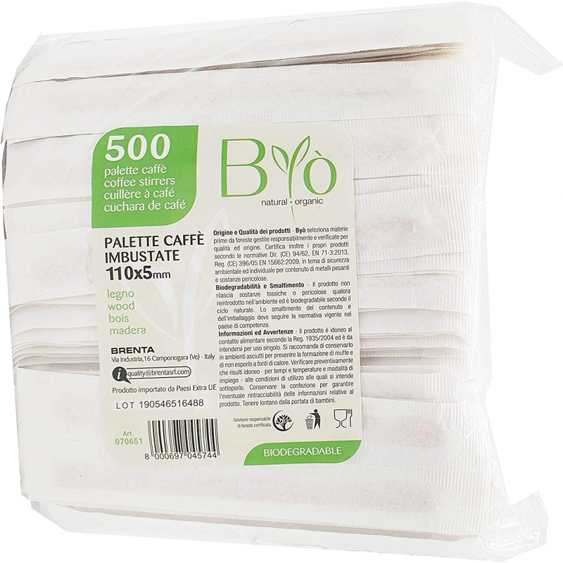 Palettina caffè in legno bio imbustate singolarmente
