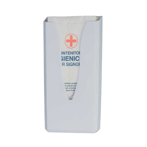 Distributore di sacchetti igienici in carta in abs bianco mod. Basica