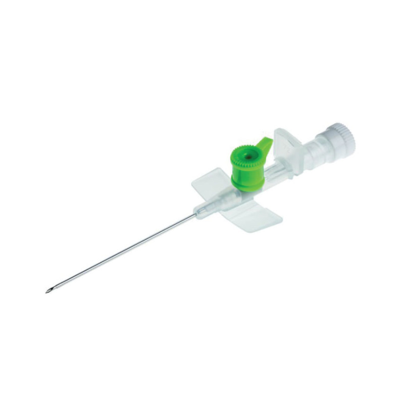 Ago a cannula 2 vie con valvola d'iniezione g18 45 mm verde