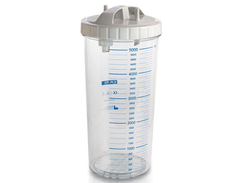 VASO 5 LITRI con coperchio - autoclavabile a 143°C