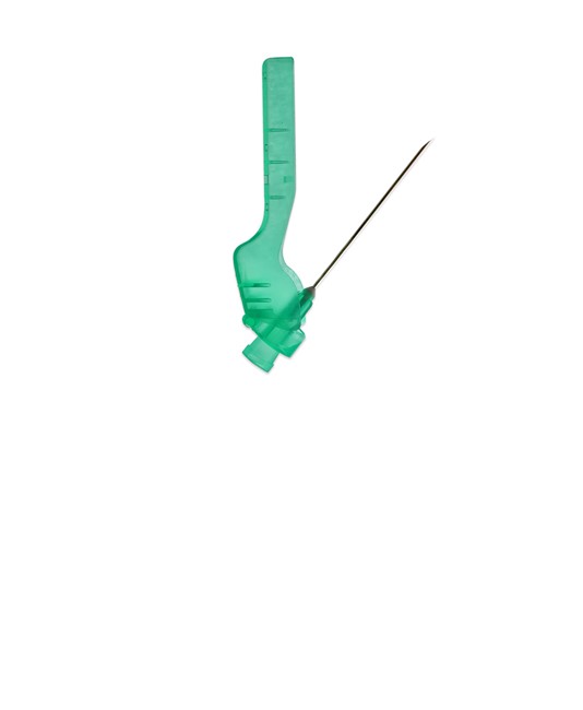 Ago ipodermico g21 verde con dispositivo di sicurezza microtip safe