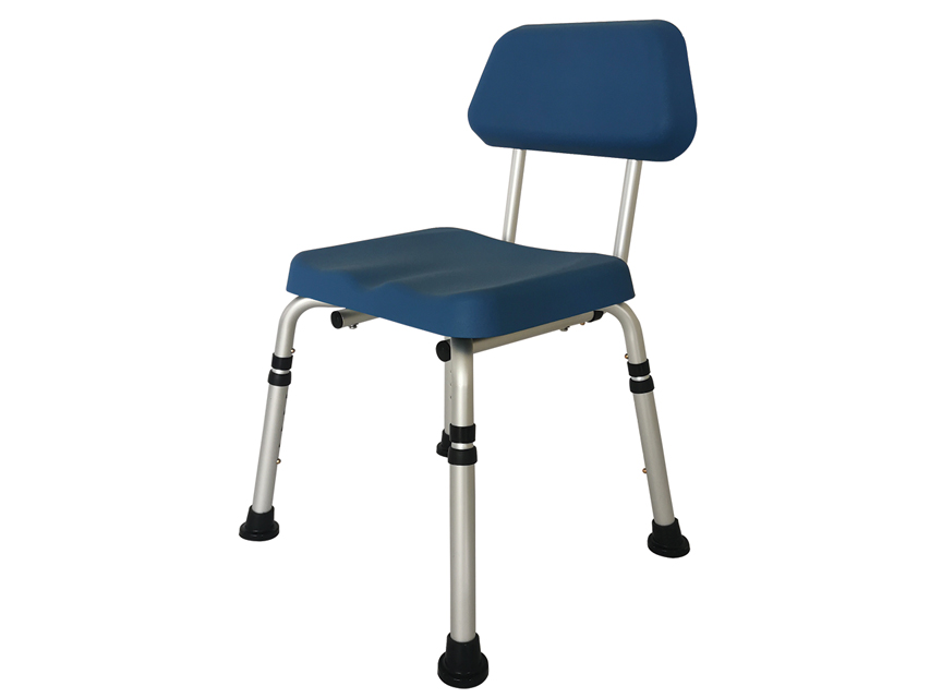 SEDIA DA DOCCIA con schienale e sedile in PU  portata 136 kg