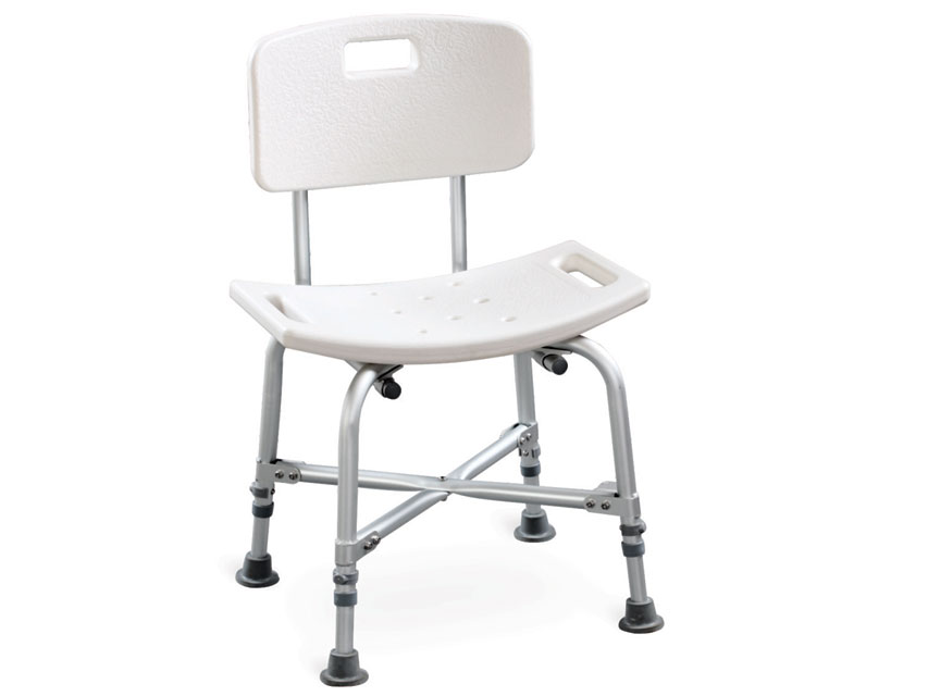SEDIA DA BAGNO RINFORZATA con schienale  portata 150 kg