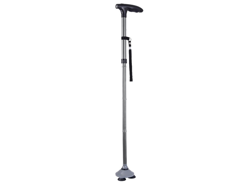 BASTONE CON VENTOSE e LUCE LED  argento