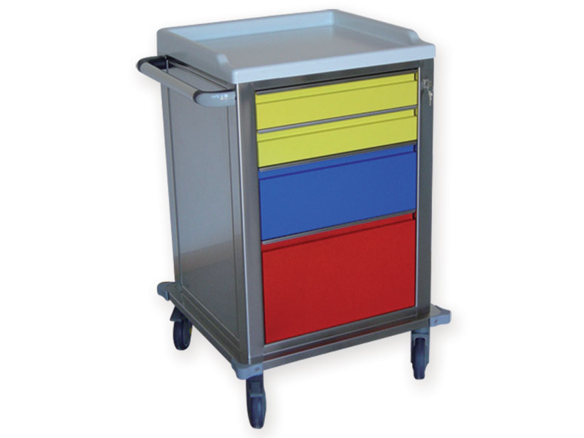 CARRELLO MODULARE INOX  2+1+1 cassetti