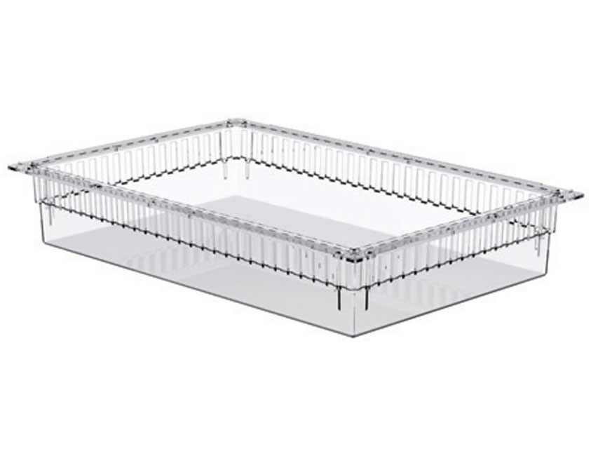 CASSETTO ISO PLASTICA TRASPARENTE 600x400x100 mm  aperto
