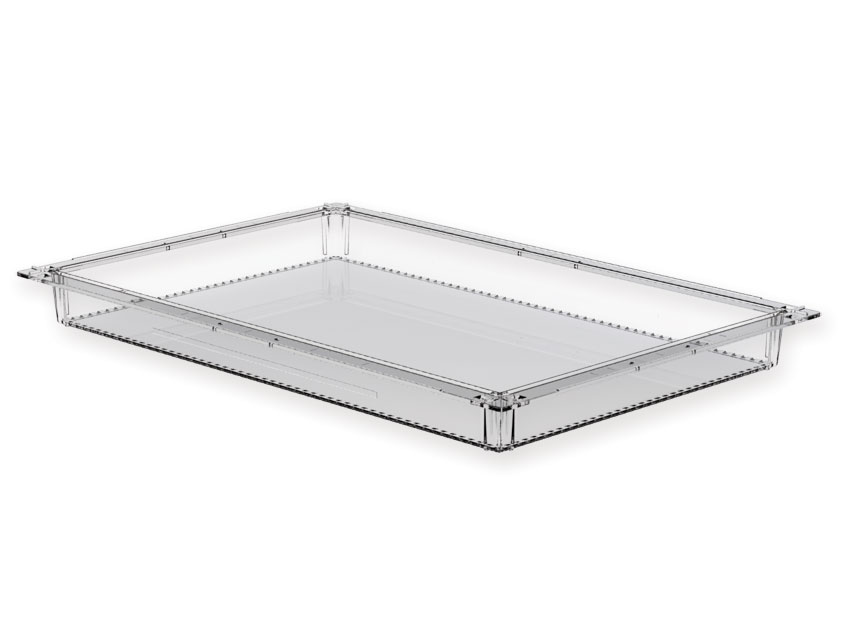 CASSETTO ISO PLASTICA TRASPARENTE 600x400x50 mm  chiuso