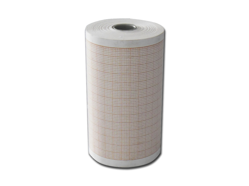 Carta termica ECG 80x25 mmxm  rotolo griglia arancio