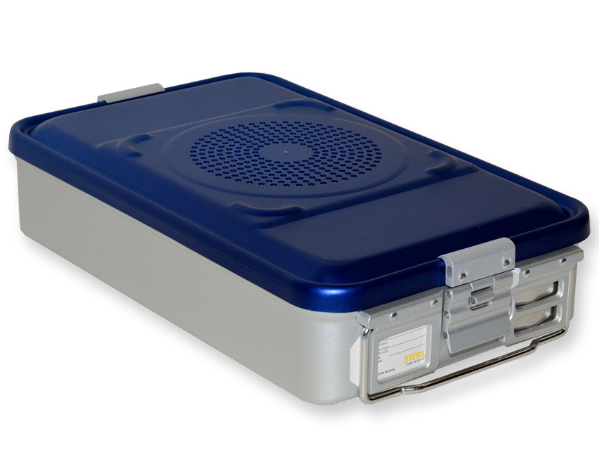 CONTAINER CON FILTRO medio h100 mm  blu forato