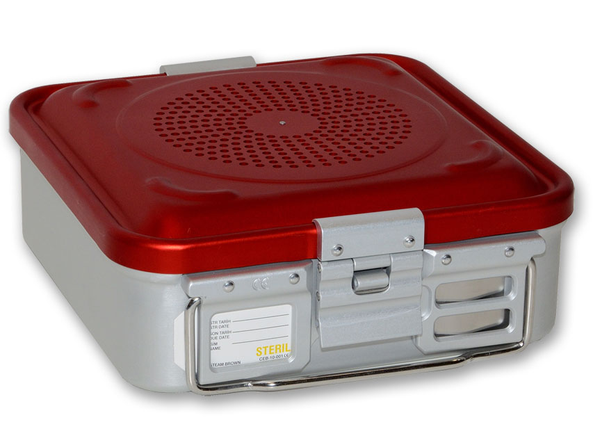 CONTAINER CON FILTRO piccolo h100 mm  rosso