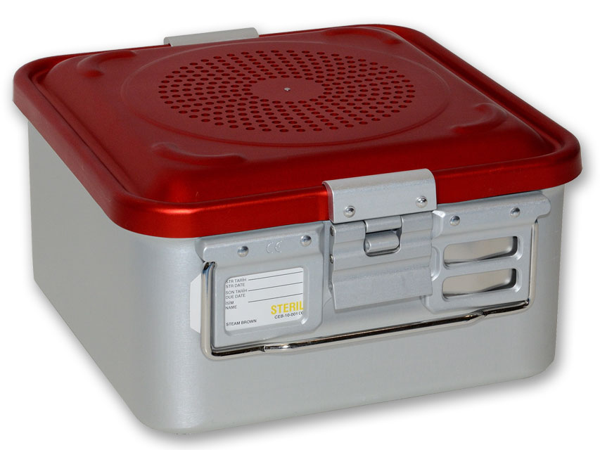 CONTAINER CON FILTRO piccolo h150 mm  rosso