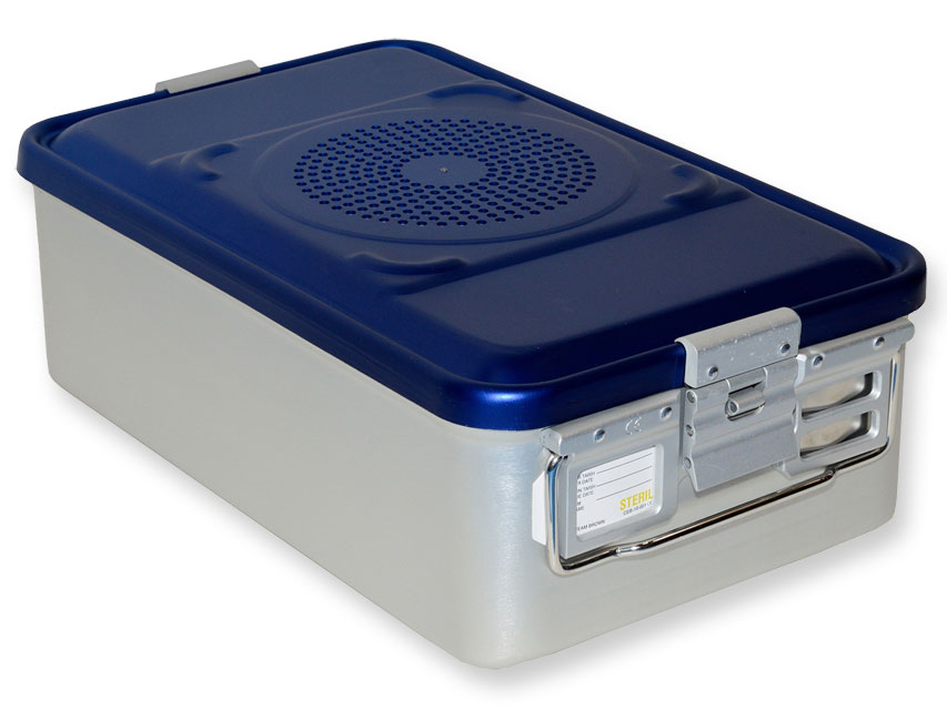 CONTAINER CON FILTRO medio h150 mm  blu forato