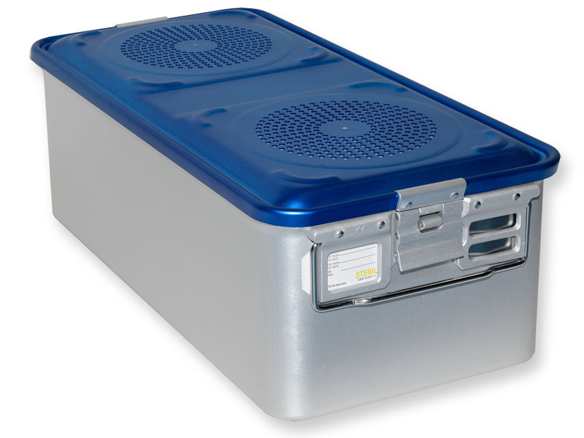 CONTAINER CON FILTRO grande h200 mm  blu forato