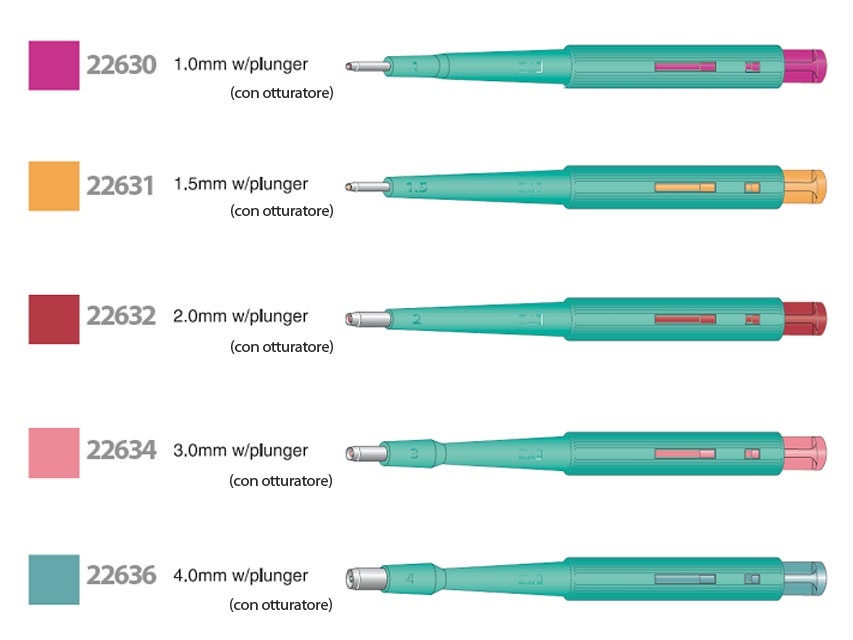 CURETTE BIOPSIA KAI diametro 1,5 mm con otturatore